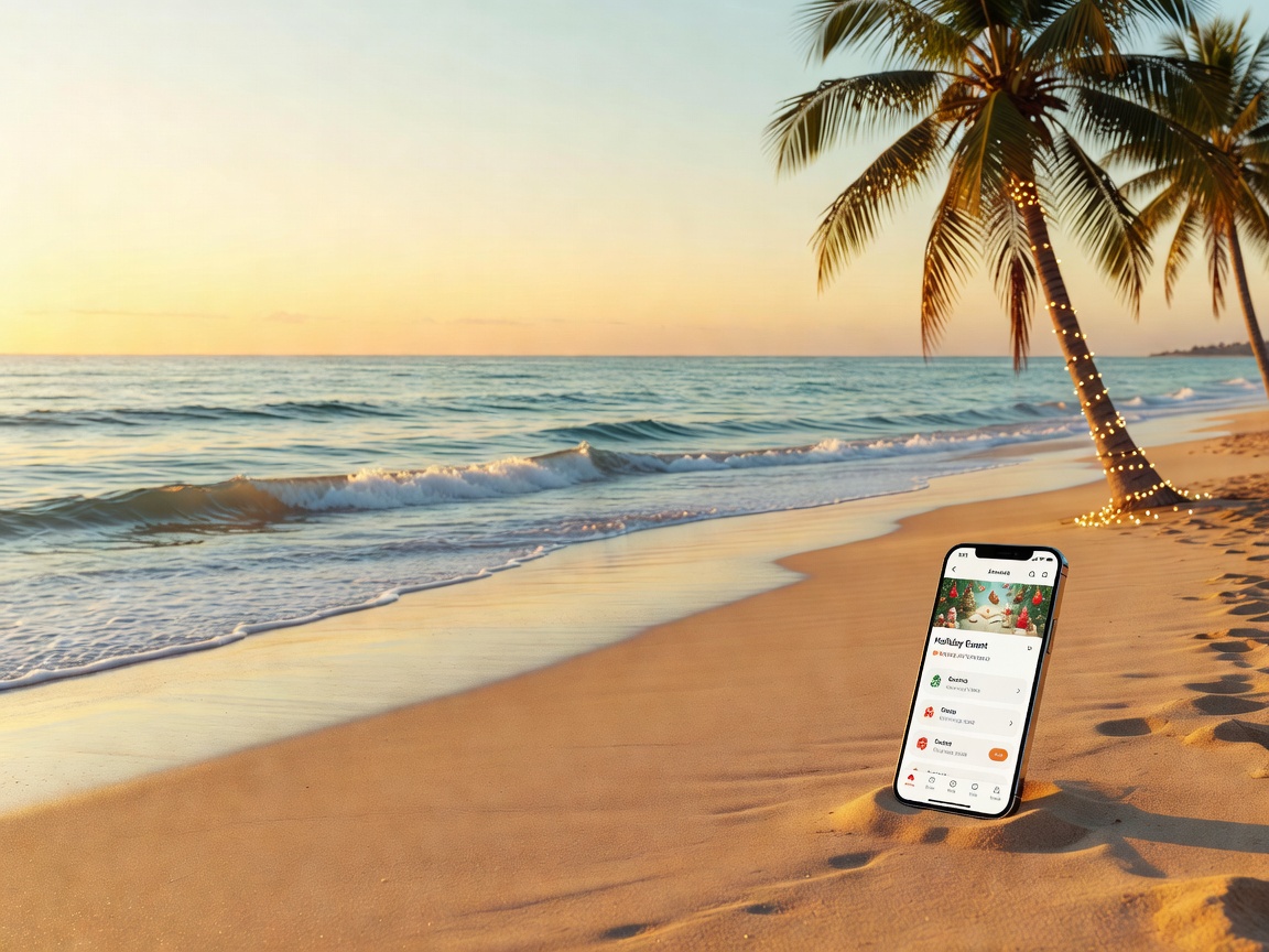 Holiday events on a tropical beach setting